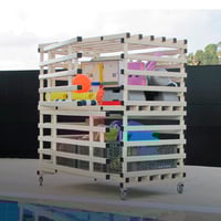 Armoire étanche à roulettes avec deux portes en PVC blanc : Résistant à l'humidité